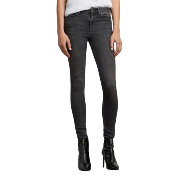 AllSaints Womens Grace Black Skinny Jeans 26 - Picture 1 of 8